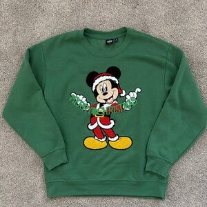 Disney Mickey Mouse Christmas Sweatshirt Green